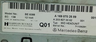 SISTEMA AUDIO / RADIO CD MERCEDES-BENZ CLASE R (W