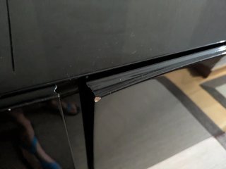 Mueble entrada suspendido negro + espejo