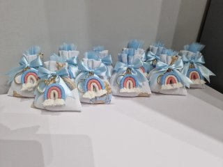 Sacchetti portaconfetti azzurri