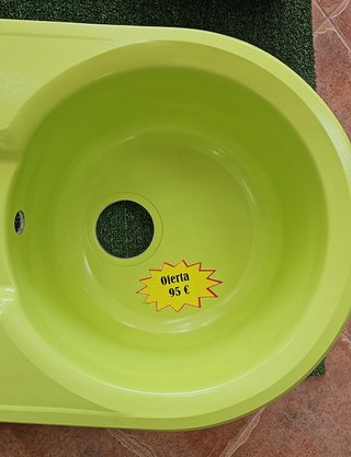 Fregadero acrílico verde pistacho