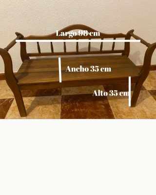 Banco Rústico Madera 98x35x35 cm