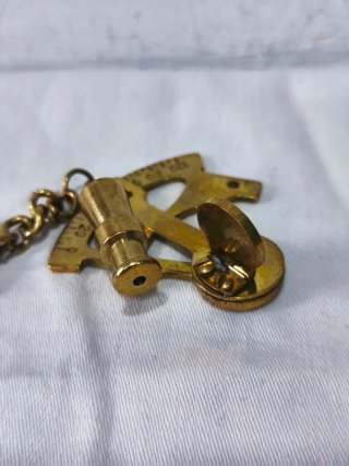 Sextante Náutico Miniatura Latón Bronce Antiguo