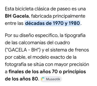 Bicicleta Gacela BH vintage .