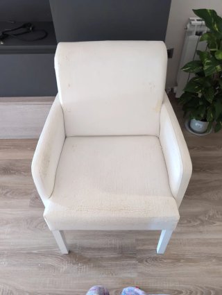 Butaca blanca de tela
