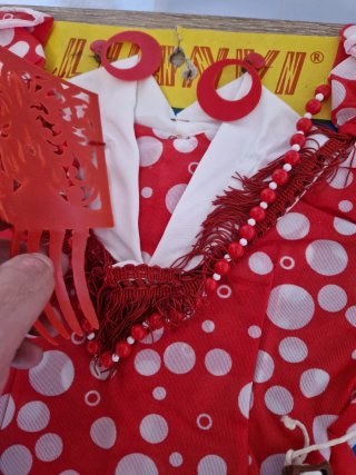 antiguo Disfraz traje gitana flamenca lunares vint