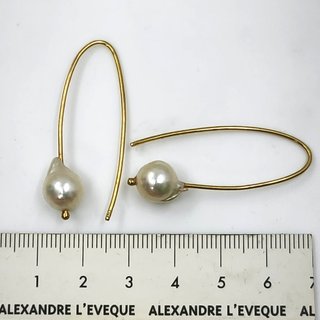 Pendientes oro 18k y perla cultivada