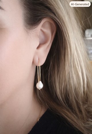 Pendientes oro 18k y perla cultivada