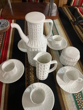Juego de café Castro porcelana blanco