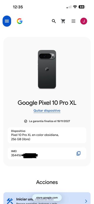 Google Pixel 10 Pro XL 256GB Negro
