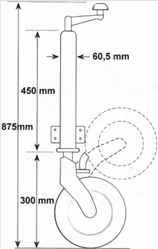 Rueda jokey grande con subida automatica