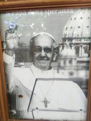 Antichità: Quadro antico con Papa Francesco.