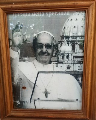 Antichità: Quadro antico con Papa Francesco.