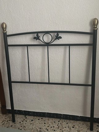 Cabecero de forja 90cm negro y dorado