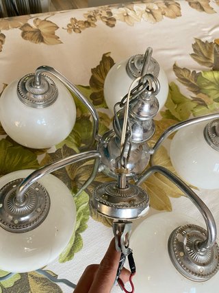 Lámpara bolas cristal blanco