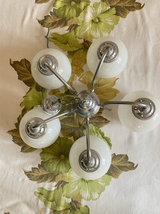 Lámpara bolas cristal blanco