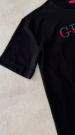 Camiseta Gucci Logo Bordado Talla L Negra