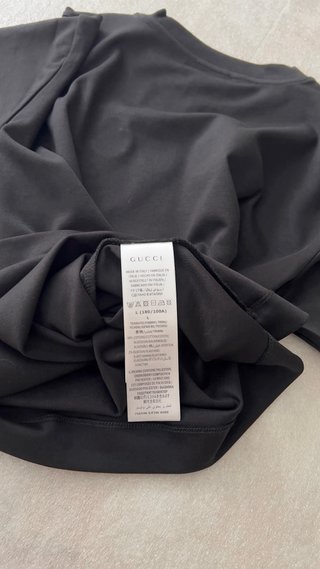 Camiseta Gucci Logo Bordado Talla L Negra