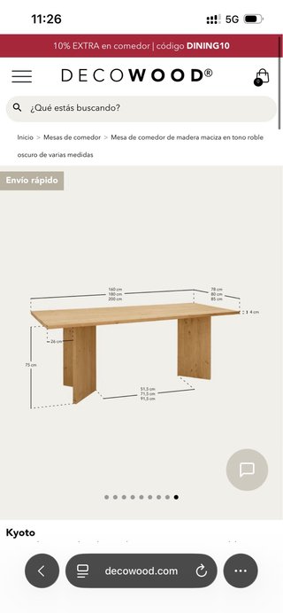 Mesa de comedor madera maciza