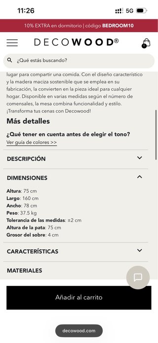 Mesa de comedor madera maciza
