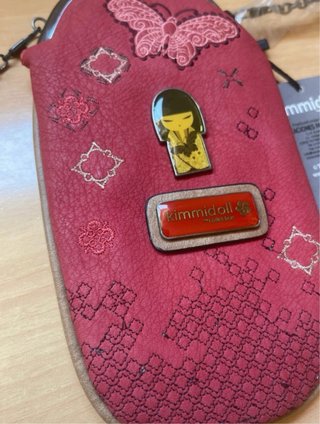 Bolso bandolera Kimmidoll rosa y rojo
