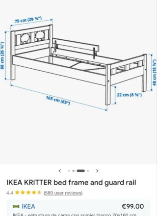 Cama infantil IKEA con barrera
