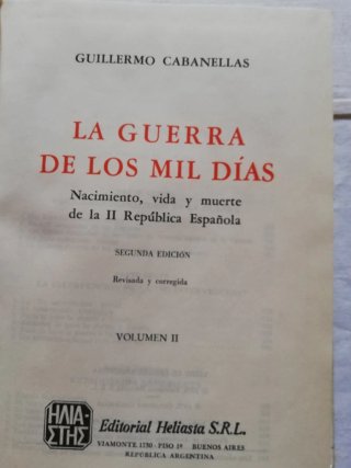 Libro La guerra de los mil dias 2 Tomos
