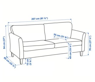 Sofá EKHOLMA Ikea beige tela