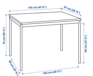 Mesa y Silla Negra Oficina/Comedor