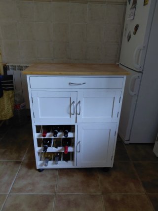 Mueble auxiliar cocina madera y bambú