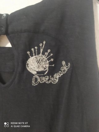 Vestido Desigual Negro con Estampado