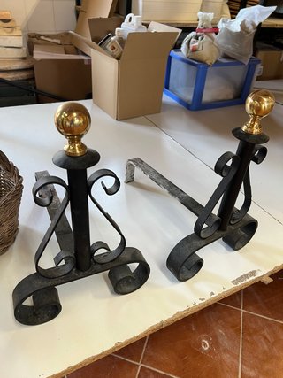 Morillos de forja para chimenea