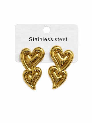 Pendientes Corazón Acero Dorado