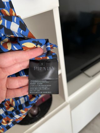 Camicia Prada Uomo Fantasia Floreale Blu S