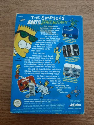 The Simpsons Bart vs The Space Mutants NES