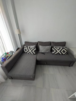 Sofá Cama Chaise Longue Gris Ikea