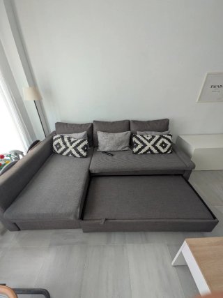 Sofá Cama Chaise Longue Gris Ikea