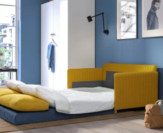 Sofá Cama Amarillo Tela