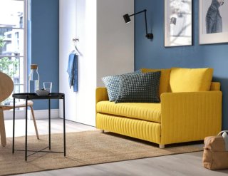 Sofá Cama Amarillo Tela
