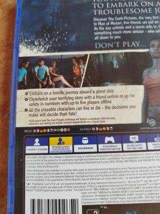PS4 The Dark Pictures: Man of Medan