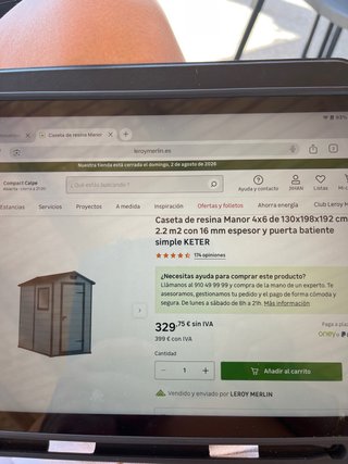 Caseta de jardín de PVC PICK UP ONLY.