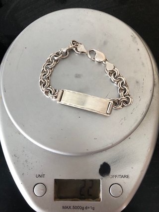 Pulsera Esclava Plata 925 Maciza 22g Placa Lisa