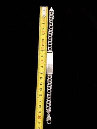 Pulsera Esclava Plata 925 Maciza 22g Placa Lisa
