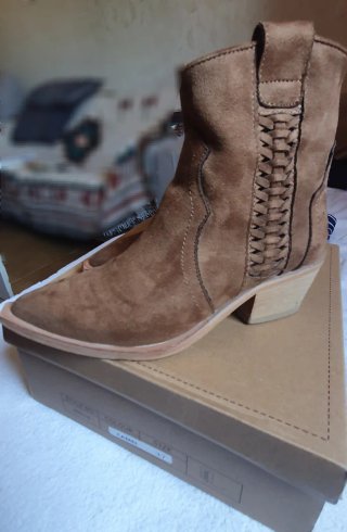 Botines de ante marrón talla 37