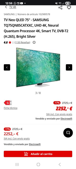 Samsung QLED TV 75 pulgadas