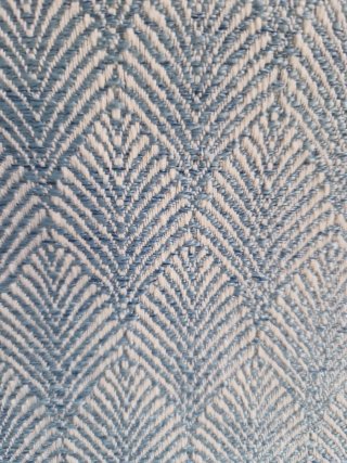 2.00× 1.40  Tela con diseño de espiga azul y blanc