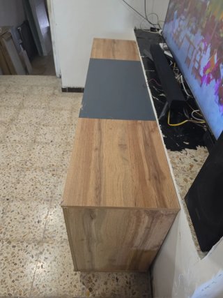 Mueble TV madera y cristal