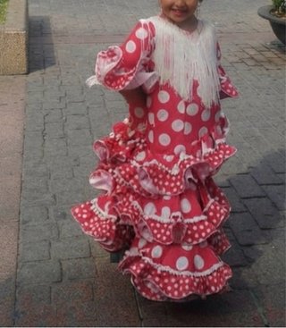 Traje Flamenca Niña Hecho a Mano Talla 6/7
