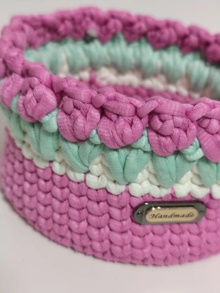 Cesta crochet hecha a mano