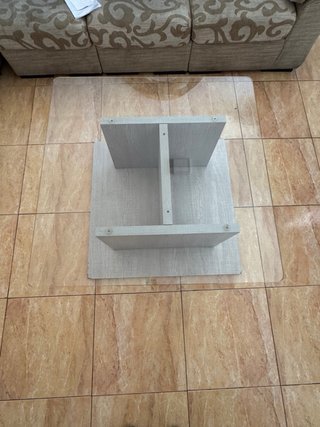 Mesa de centro cristal y madera beige