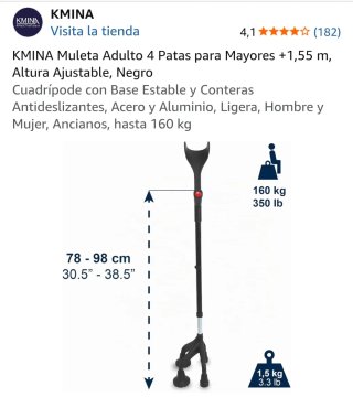 Muleta ortopedia 4 puntos de apoyo